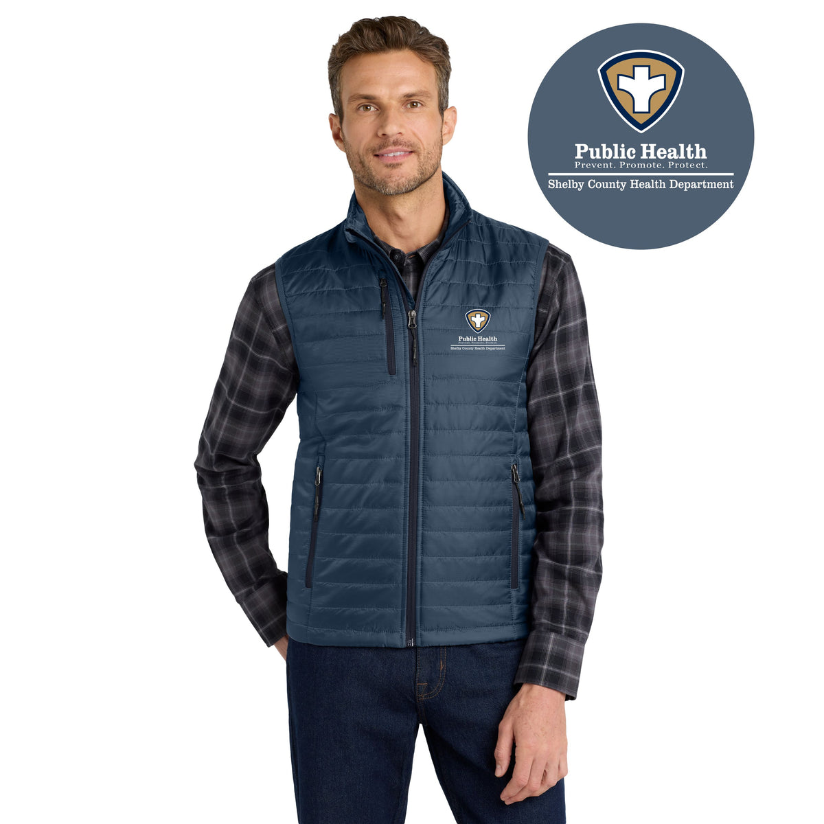 Shelby County Health Dept. | Men Packable Puffy Vest